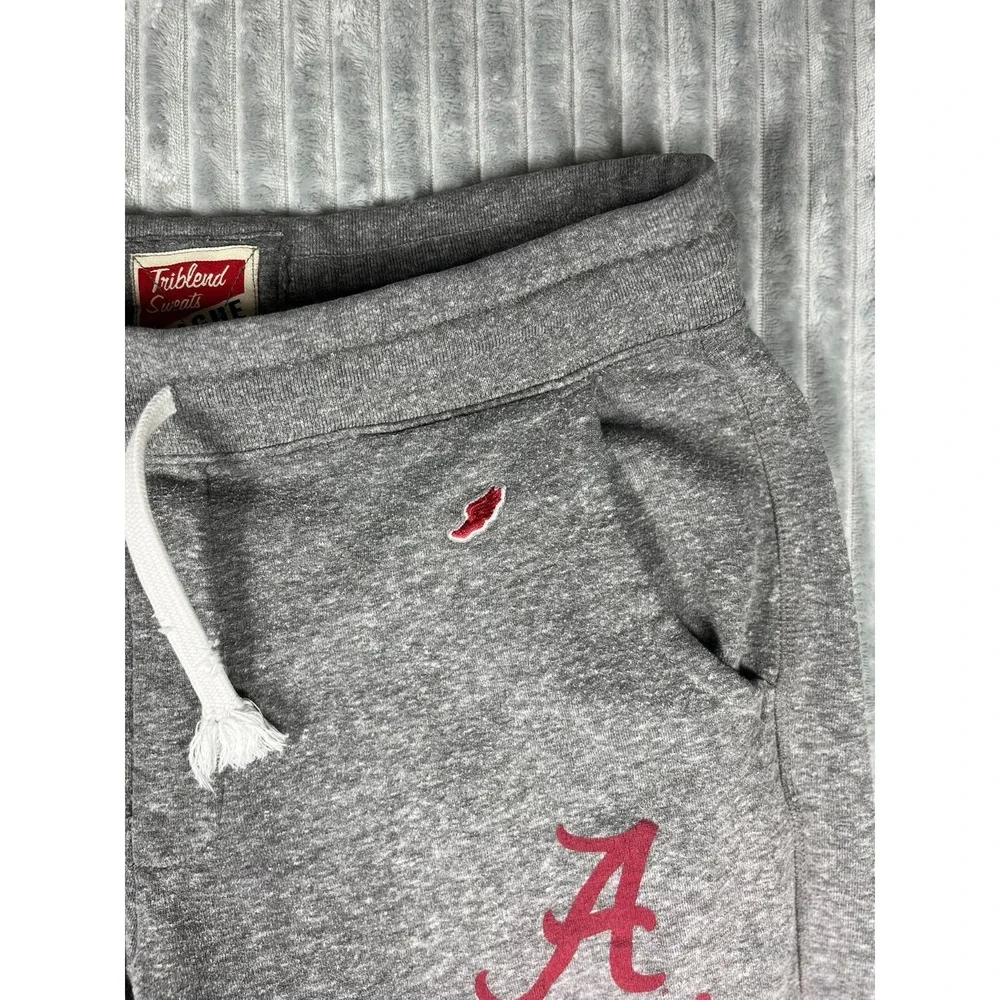 Triblend Sweatpants Men's XL Alabama Crimson‎ Tide Logo Gray Drawstring Pockets